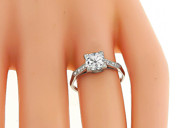 Estate GIA Certified 1.25ct Diamond Engagement Ring