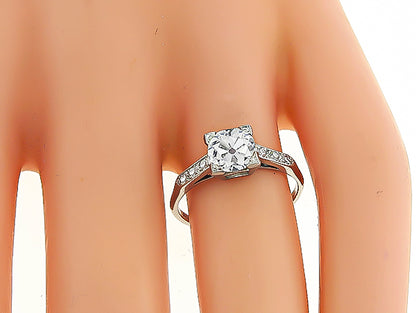 Estate GIA Certified 1.25ct Diamond Engagement Ring