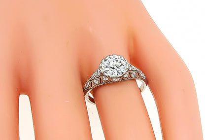 Estate GIA Certified 1.35ct Diamond Engagement Ring