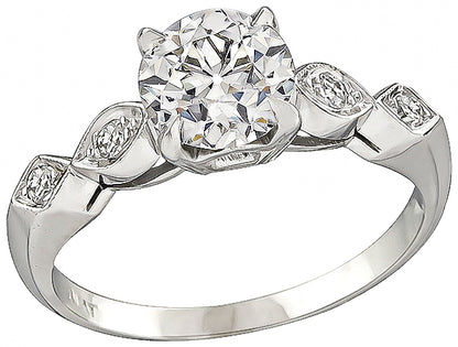 Estate GIA Certified 1.46ct Diamond Engagement Ring