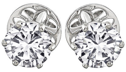 Estate GIA Certified 2.08cttw Diamond Stud Earrings