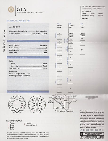 Estate GIA Certified 2.36ct Diamond Engagement Ring