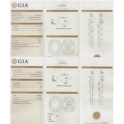 Antique Cushion Cut Diamond 2.02 Carat Platinum Earrings