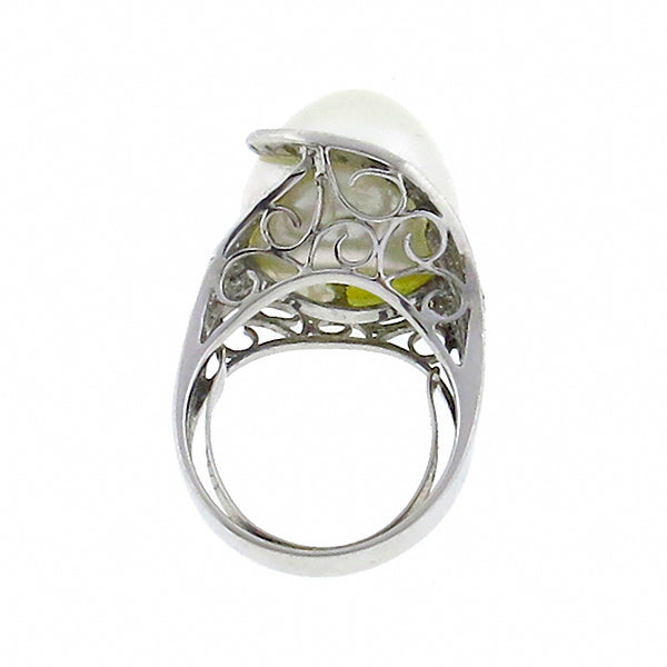 Estate South Sea Pearl 1.00ct Diamond Gold Ring