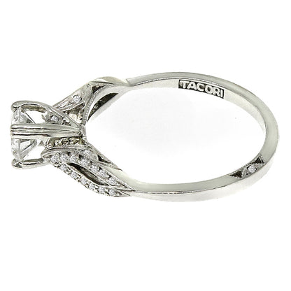 Estate Tacori 0.55ct Round Brilliant Diamond Platinum Engagement Ring