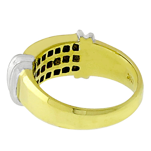 Estate 0.85ct Invisible Set Princess Cut Diamond 18K Yellow Gold Ring