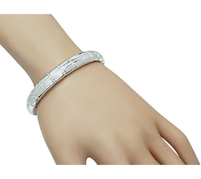 Estate 1.20ct diamond gold bangle in 18K white gold