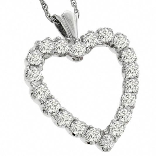 Estate 1.40ct Diamond Gold Heart Necklace
