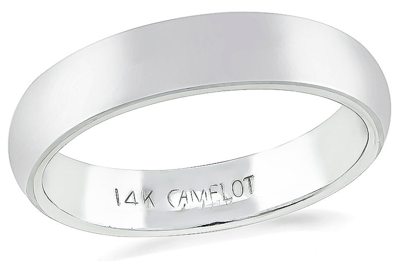 Estate 14k White Gold Wedding Band