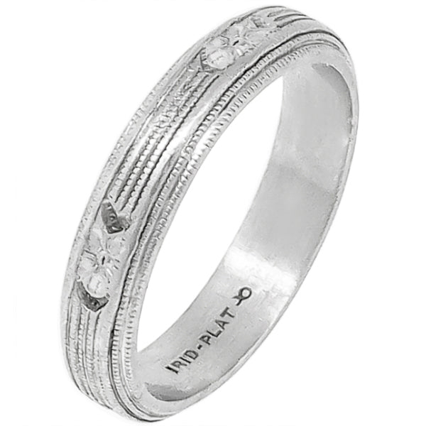 Estate 1930s Solid 4mm Platinum Wedding Band
