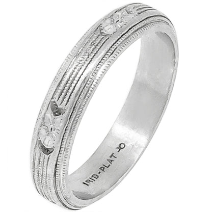 Estate 1930s Solid 4mm Platinum Wedding Band