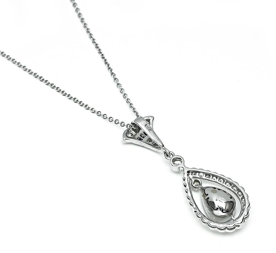 Estate 2.00ct Sapphire 0.50ct Diamond Pendant Necklace