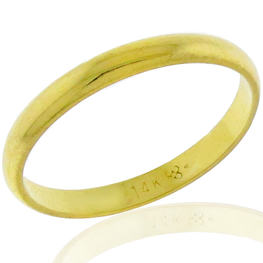 Estate 2.5mm 14k Yellow Gold Wedding Band