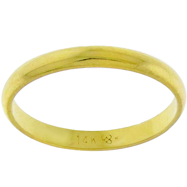 Estate 2.5mm 14k Yellow Gold Wedding Band