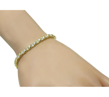 Estate 3.40ct diamond bracelet in 14K yellow gold design