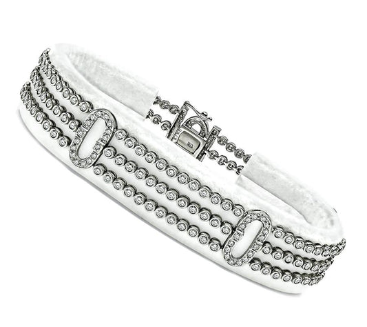 Estate 4.50ct Diamond 18k White Gold Bracelet