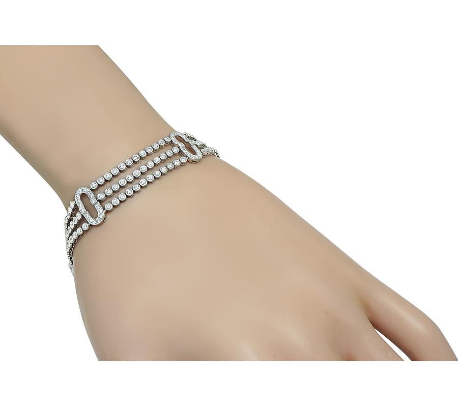 Estate 4.50ct diamond bracelet in 18K white gold luxury design