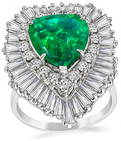 Estate 5.26ct Emerald And 2.00ct Diamond Ring Pendant