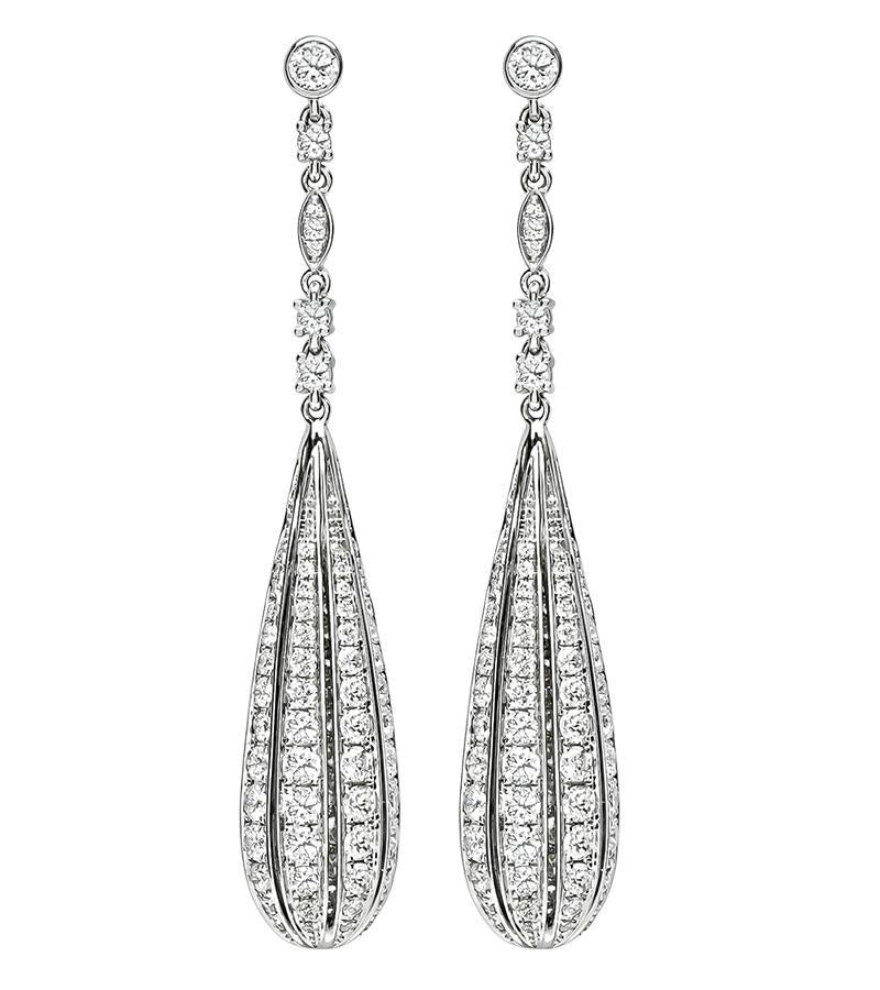 Estate Platinum 5.21ct Diamond Drop Earrings