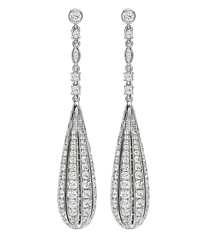 Estate Platinum 5.21ct Diamond Drop Earrings