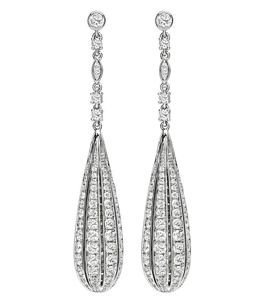Estate Platinum 5.21ct Diamond Drop Earrings