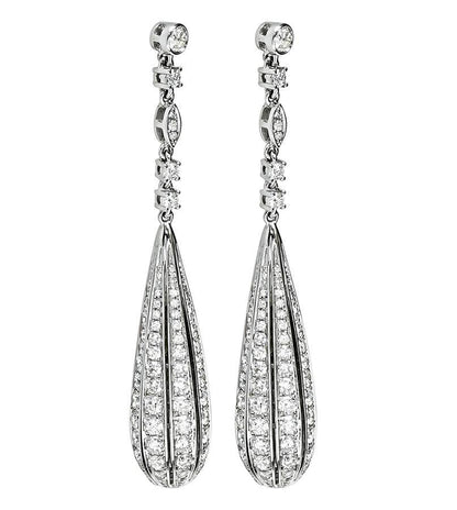 Estate Platinum 5.21ct Diamond Drop Earrings