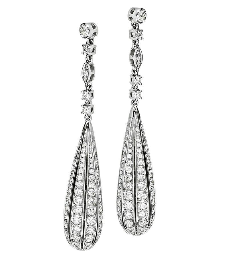 Estate Platinum 5.21ct Diamond Drop Earrings