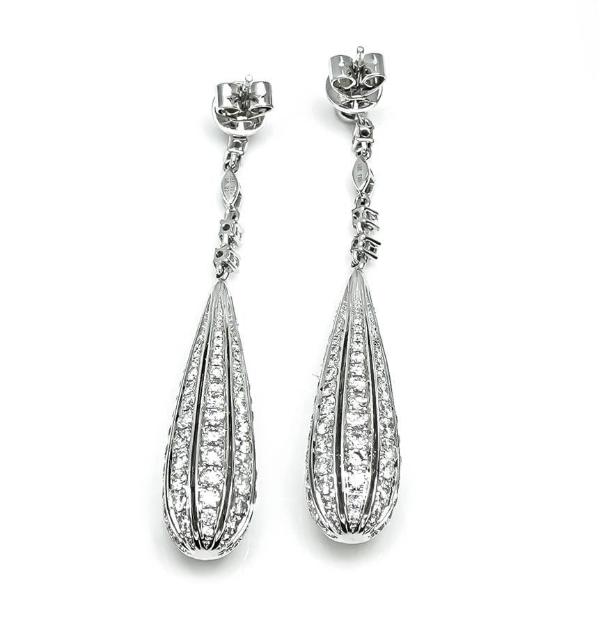Estate Platinum 5.21ct Diamond Drop Earrings