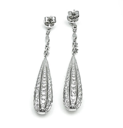 Estate Platinum 5.21ct Diamond Drop Earrings