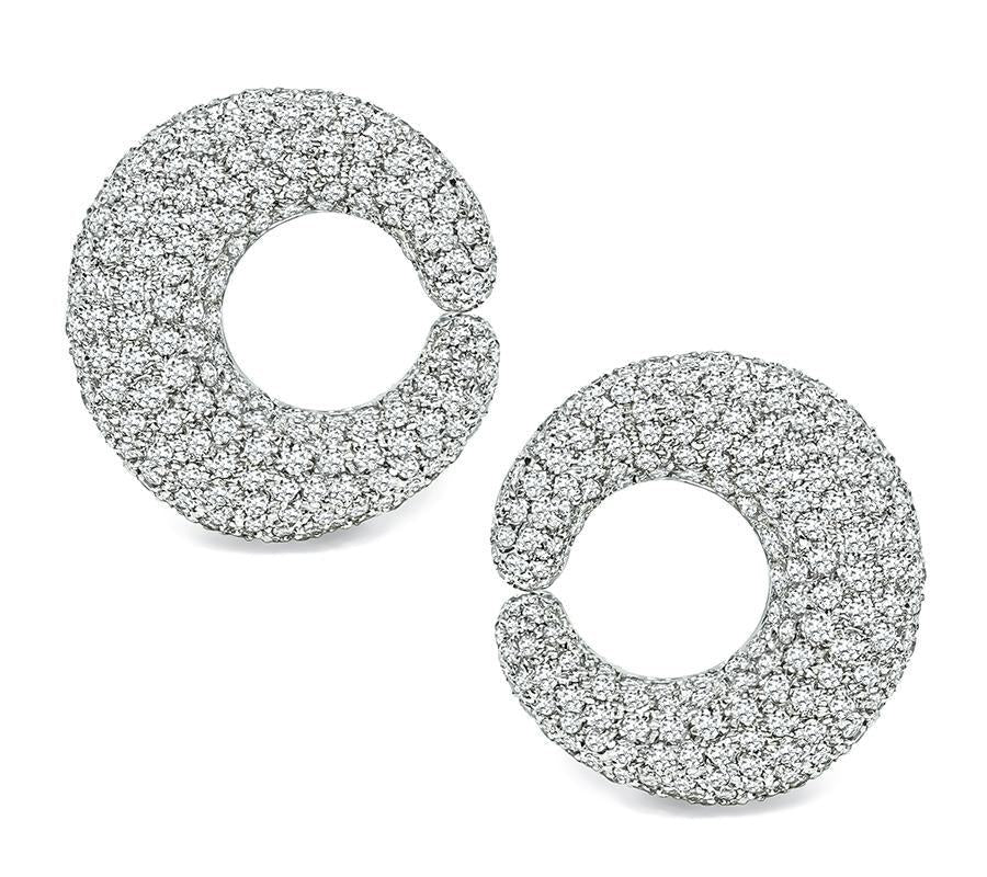Estate 5.68ct Platinum Diamond Earrings
