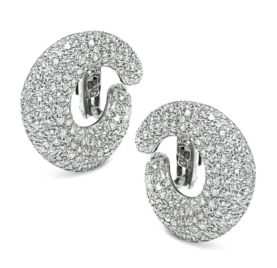 Estate 5.68ct Platinum Diamond Earrings