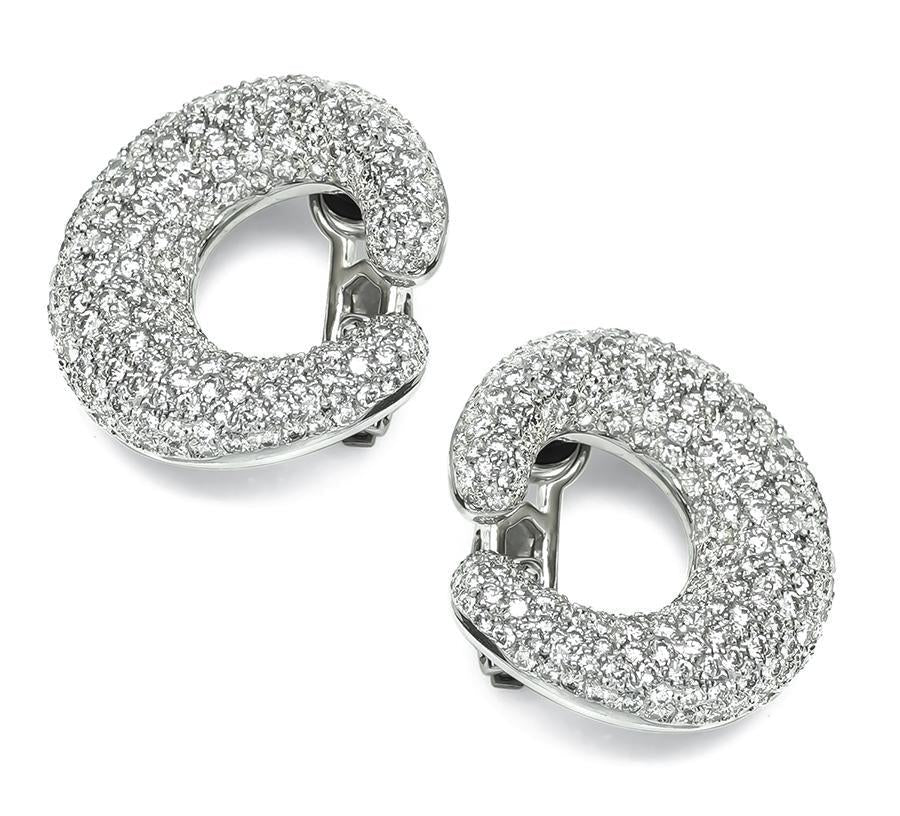 Estate 5.68ct Platinum Diamond Earrings