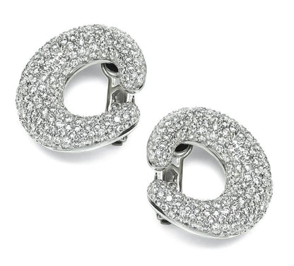 Estate 5.68ct Platinum Diamond Earrings