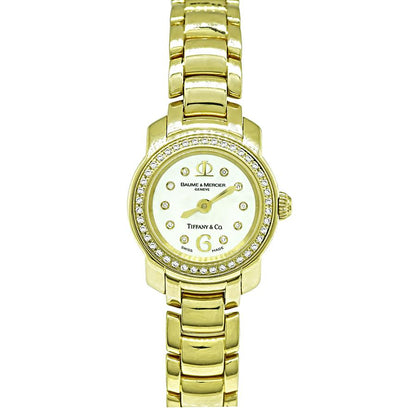 Estate Baume & Mercier Tiffany & Co Diamond Gold Ladies Watch
