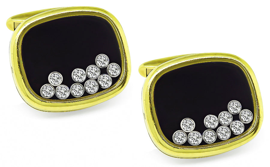 Estate Chopard 1.00ct Diamond Gold Cufflinks | Israel Rose