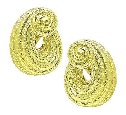 Estate David Webb Gold Earrings