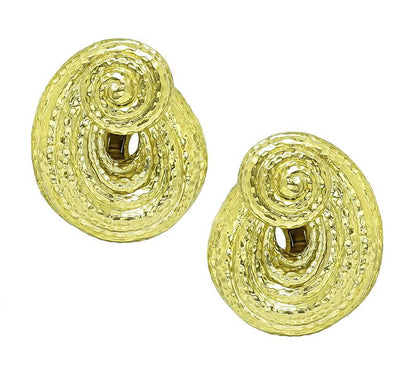 Estate David Webb Gold Earrings
