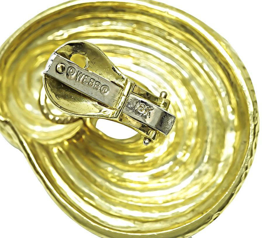Estate David Webb Gold Earrings