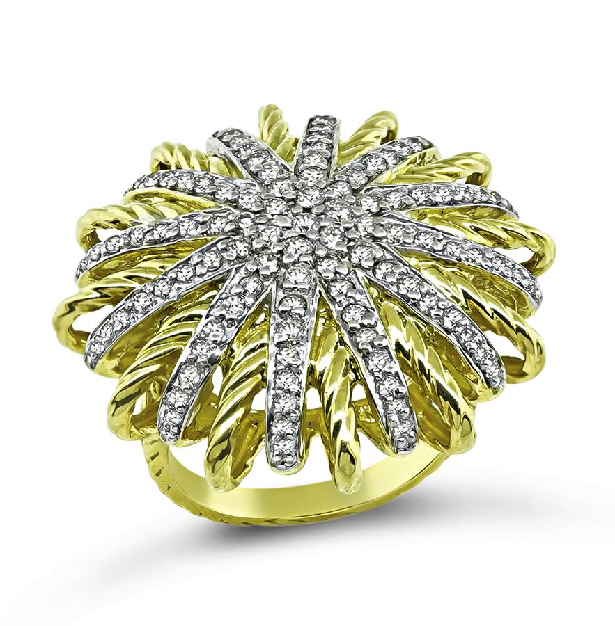 Estate David Yurman 2.00ct Diamond Gold Ring