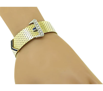 Estate Diamond Sapphire Bracelet Vintage