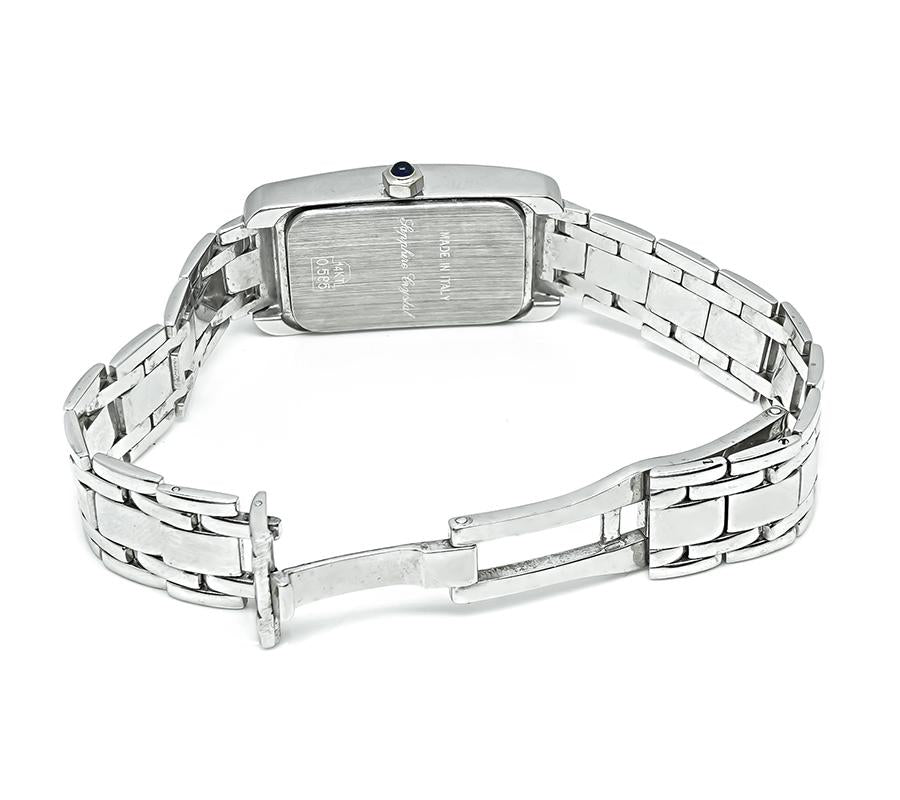 Estate Geneve diamond watch in 14K white gold made in Italy 0.90ct
