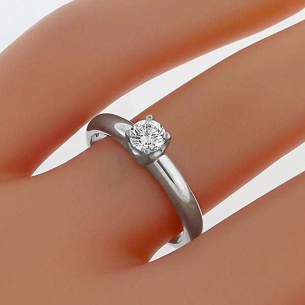 Estate H. Stern Diamond Solitaire Ring Israel Rose