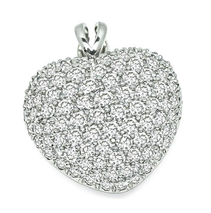 Estate Kurt Wayne 6.00ct Diamond Platinum Heart Pendant