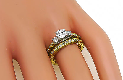 Estate Scott Kay Diamond Ring Set Israel Rose