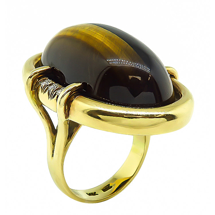 Estate Tiger’s Eye Diamond Ring