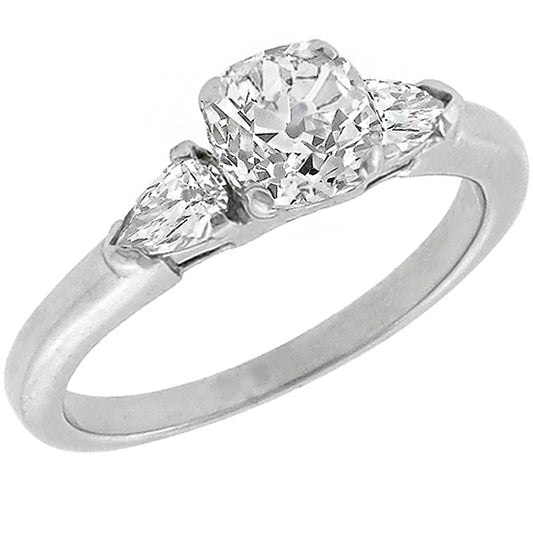 GIA 0.91ct Diamond Platinum Engagement Ring