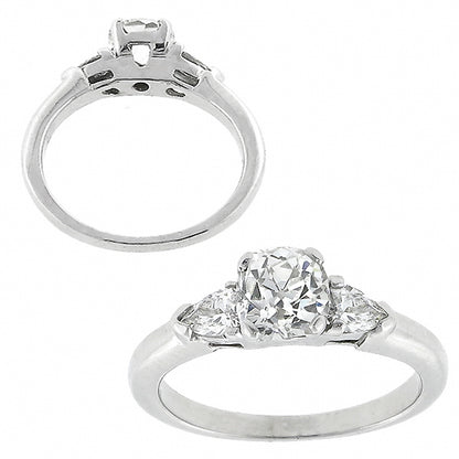 GIA 0.91ct Diamond Platinum Engagement Ring