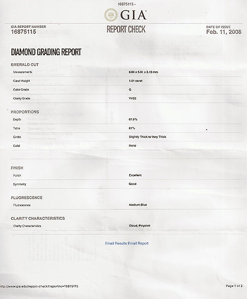 GIA 1.01ct Diamond Engagement Ring and Wedding Band Set