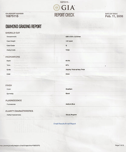 GIA 1.01ct Diamond Engagement Ring and Wedding Band Set