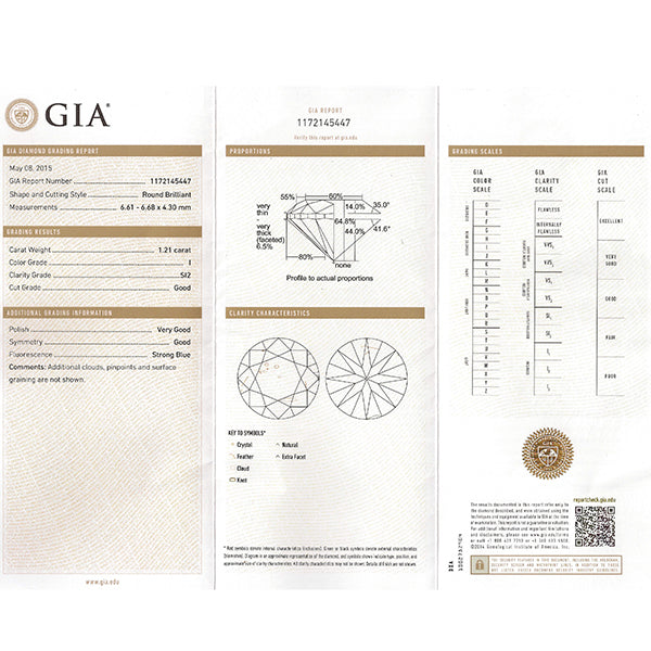 GIA 1.21ct Diamond Engagement Ring